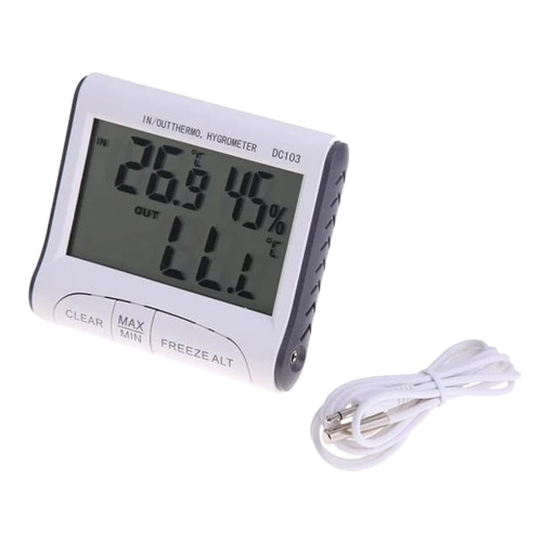 What is an hygrometer with room temperature thermometer?
